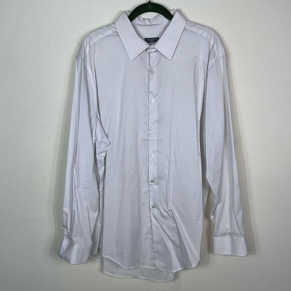 Van Heusen Flex Slim Fit Stretch Men’s White Button Down Shirt - Picture 1 of 9